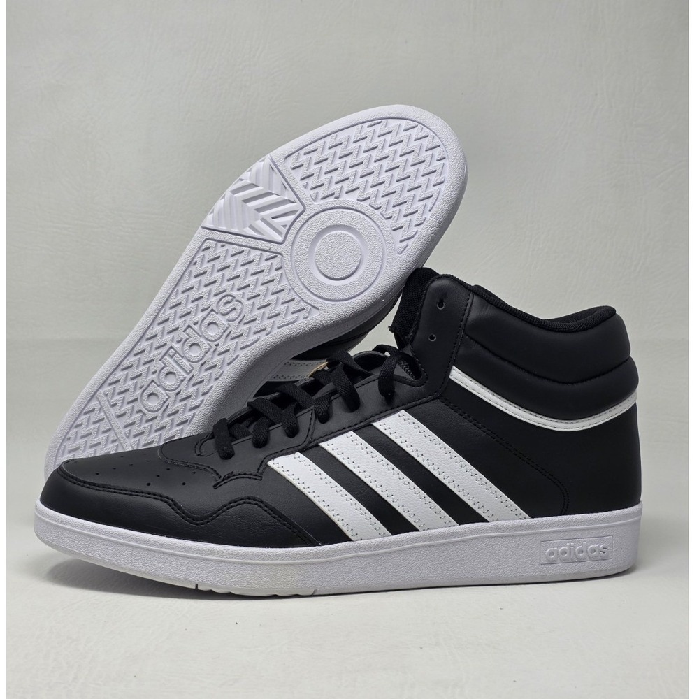 Adidas Hoops 4.0 Mid Top Basketball Sneaker JQ9994 Black/White Mens Size 13 New